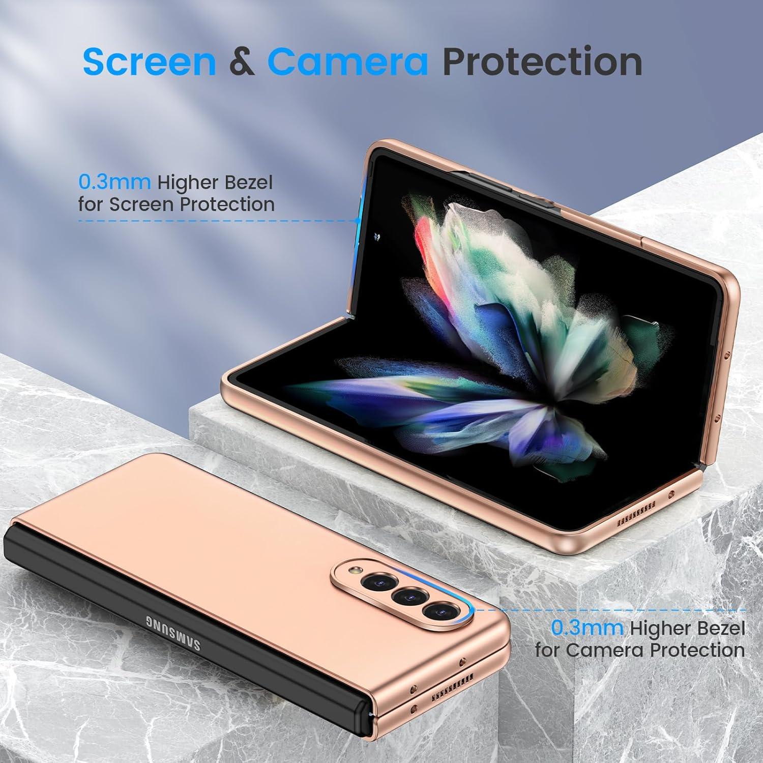 Funda Ruky para Galaxy Z Fold 3 con Protector de Pantalla - Oro
