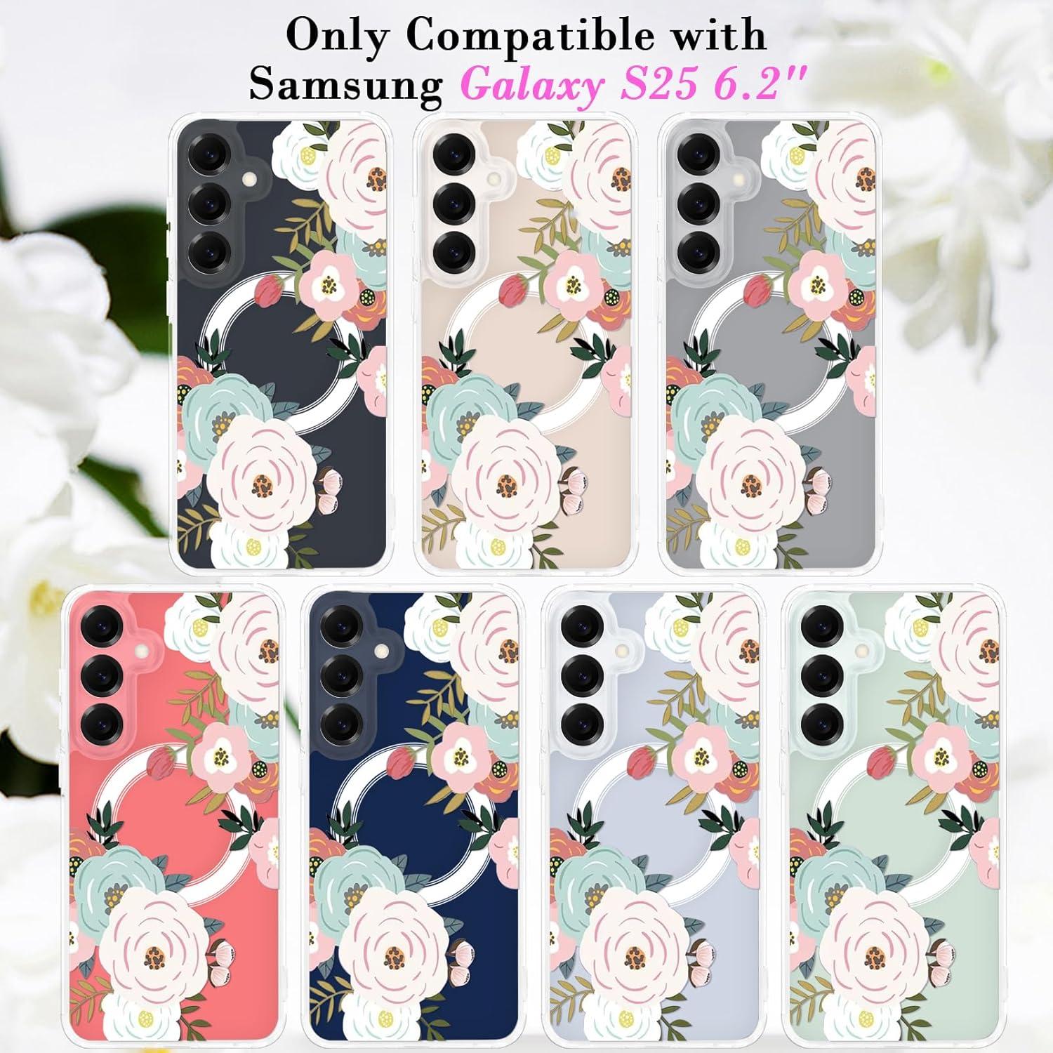 Funda Floral Transparente Tcaraersing para Samsung Galaxy S25