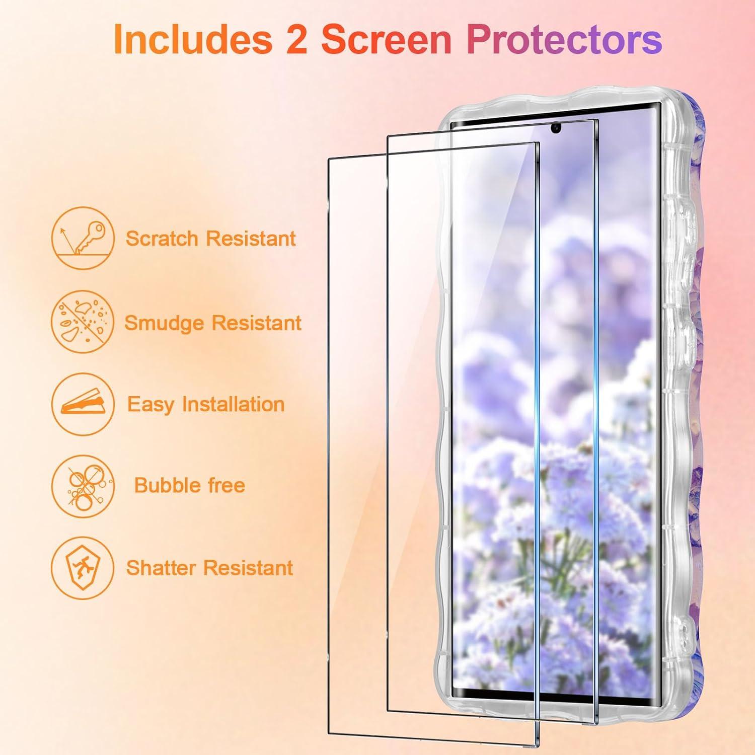 Funda EYZUTAK para Samsung Galaxy S24 Ultra - TPU Púrpura con Flores