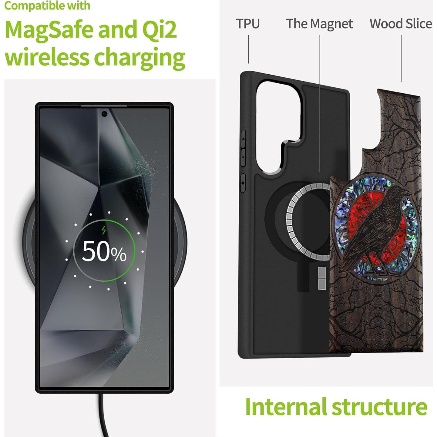 Funda de Madera Magnética Carveit para Samsung Galaxy S25 Ultra