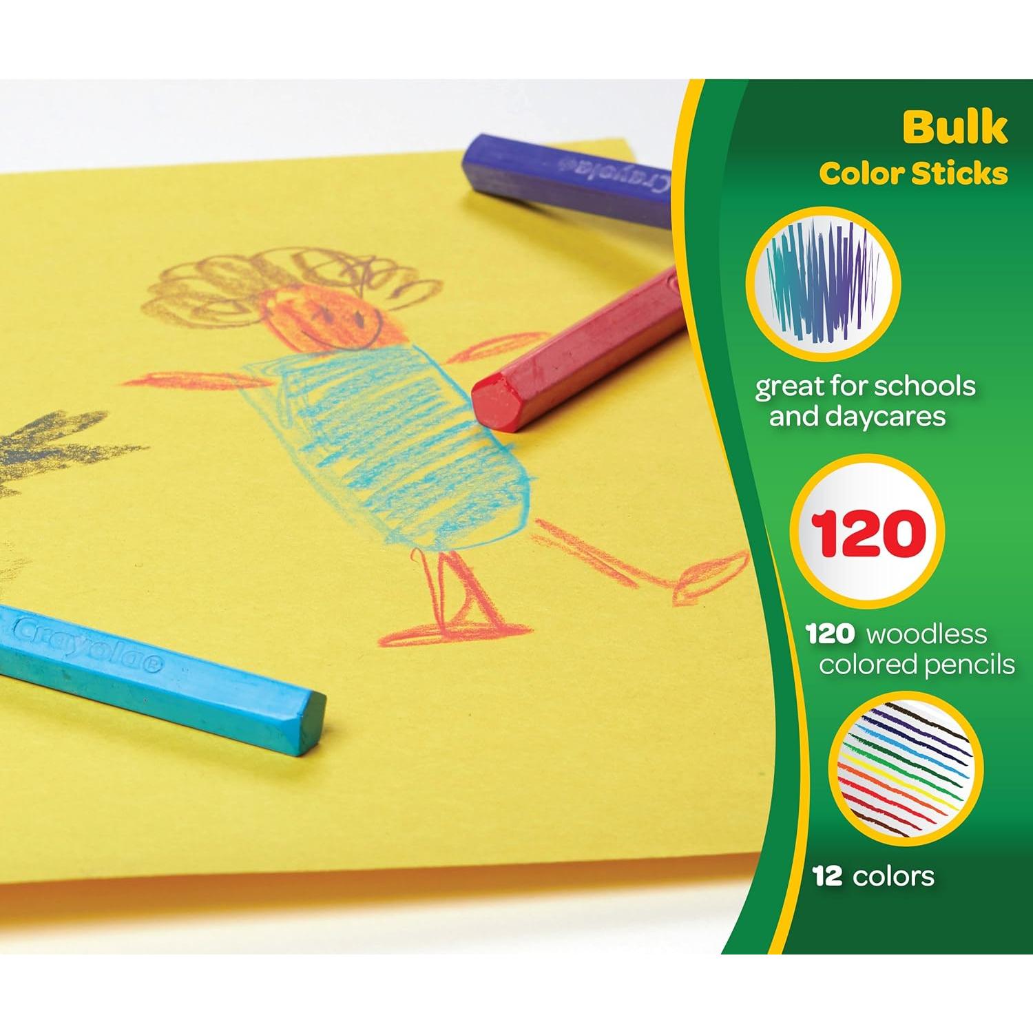 Lápices de Color Crayola 120 Ct Asortidos para Aula