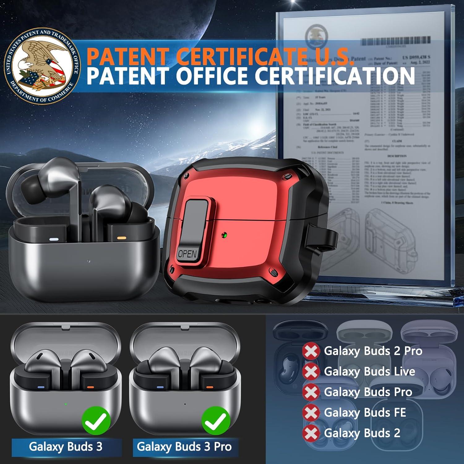 Funda Dura Polislime para Samsung Galaxy Buds 3/Pro - Rojo