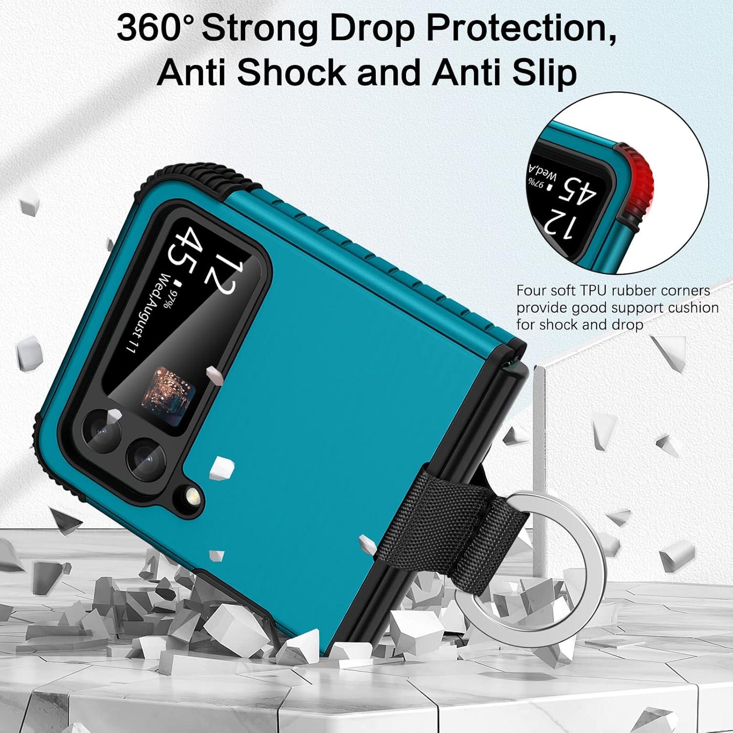 Funda BENTOBEN para Galaxy Z Flip 3 - Resistente y Delgada, Azul