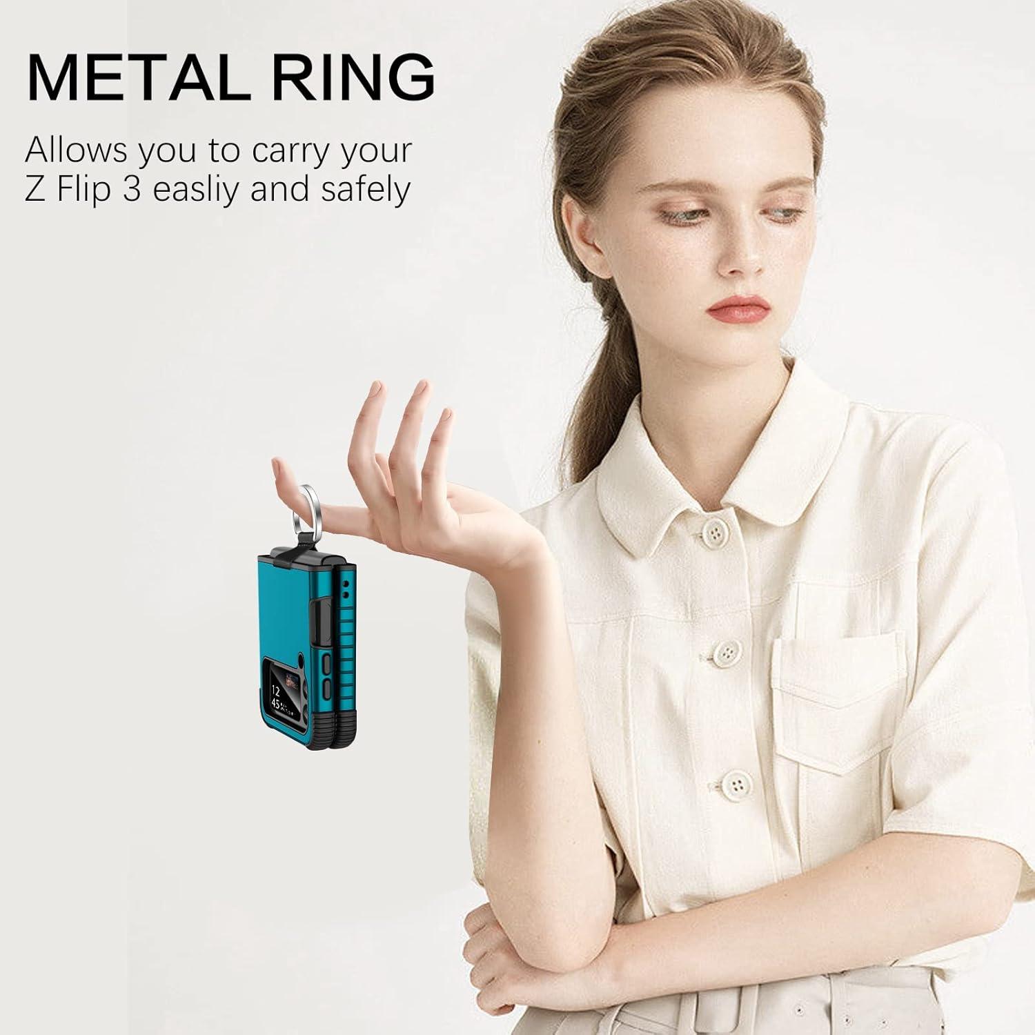 Funda BENTOBEN para Galaxy Z Flip 3 - Resistente y Delgada, Azul