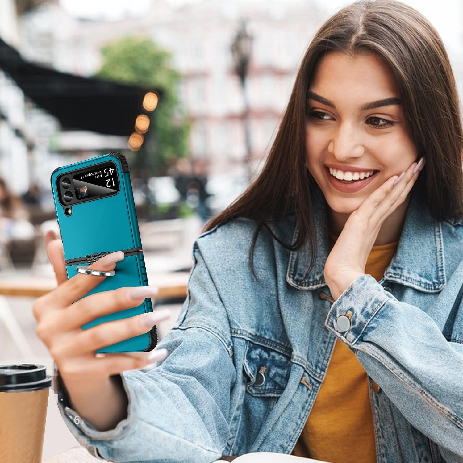 Funda BENTOBEN para Galaxy Z Flip 3 - Resistente y Delgada, Azul