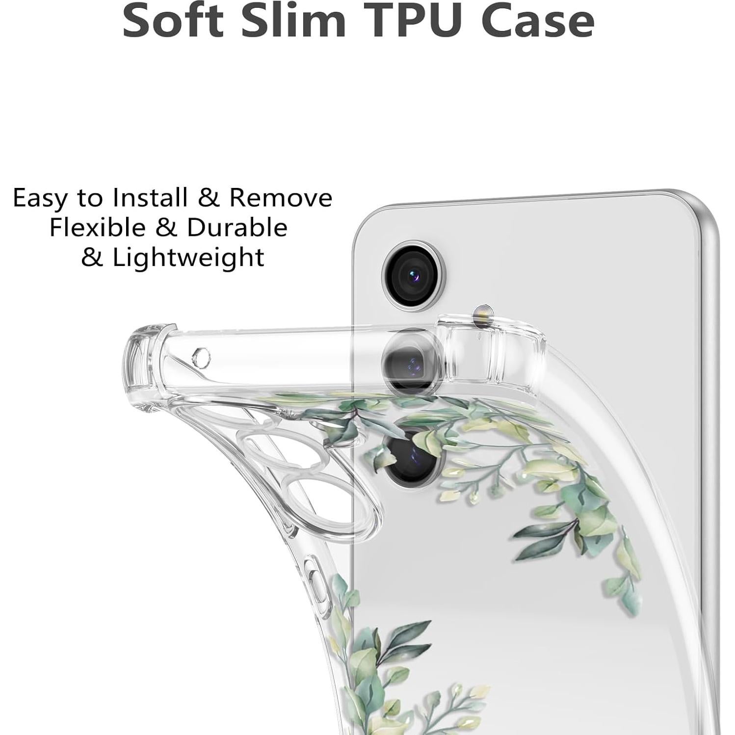 Funda Floral RALEAVO para Samsung Galaxy S24 - TPU Transparente