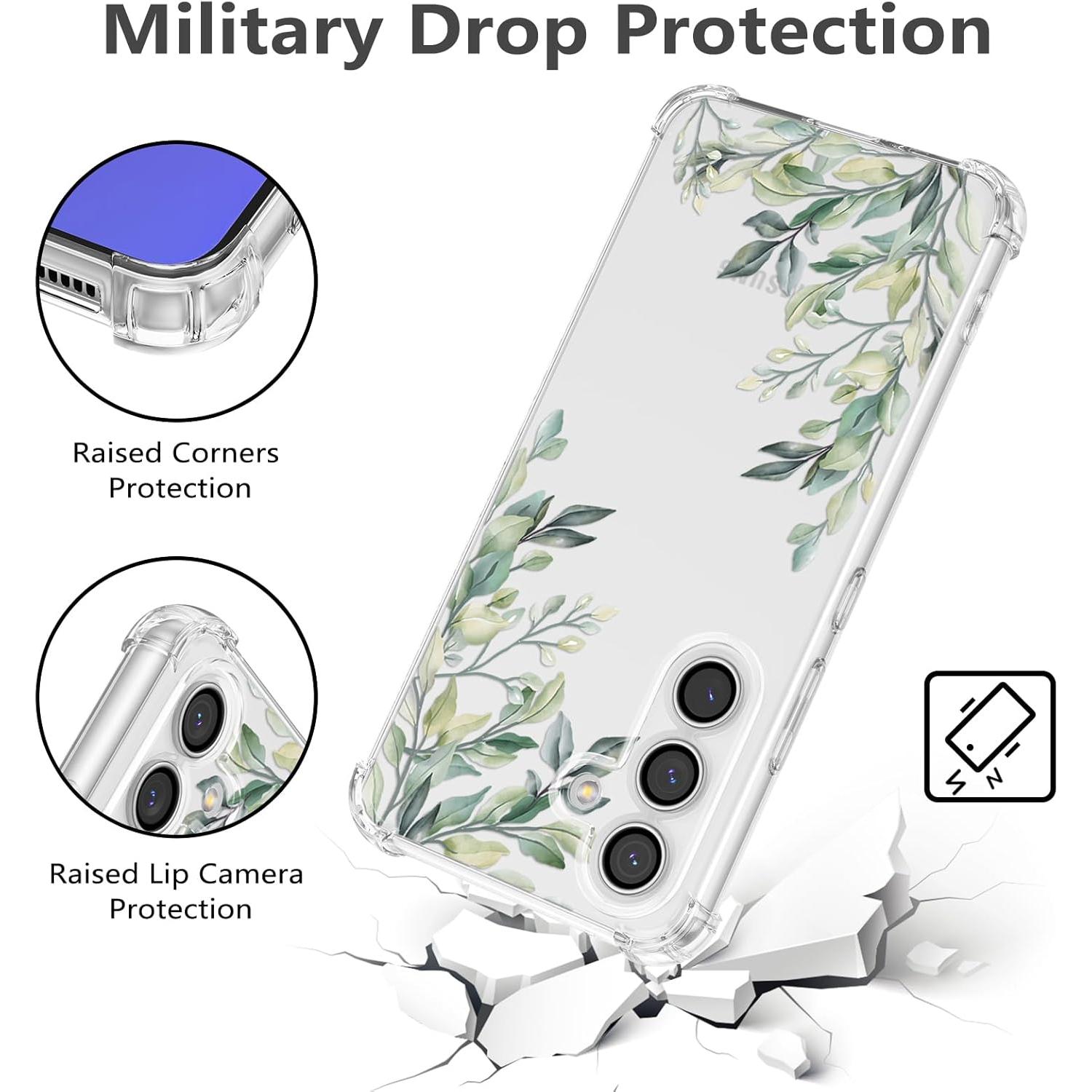 Funda Floral RALEAVO para Samsung Galaxy S24 - TPU Transparente