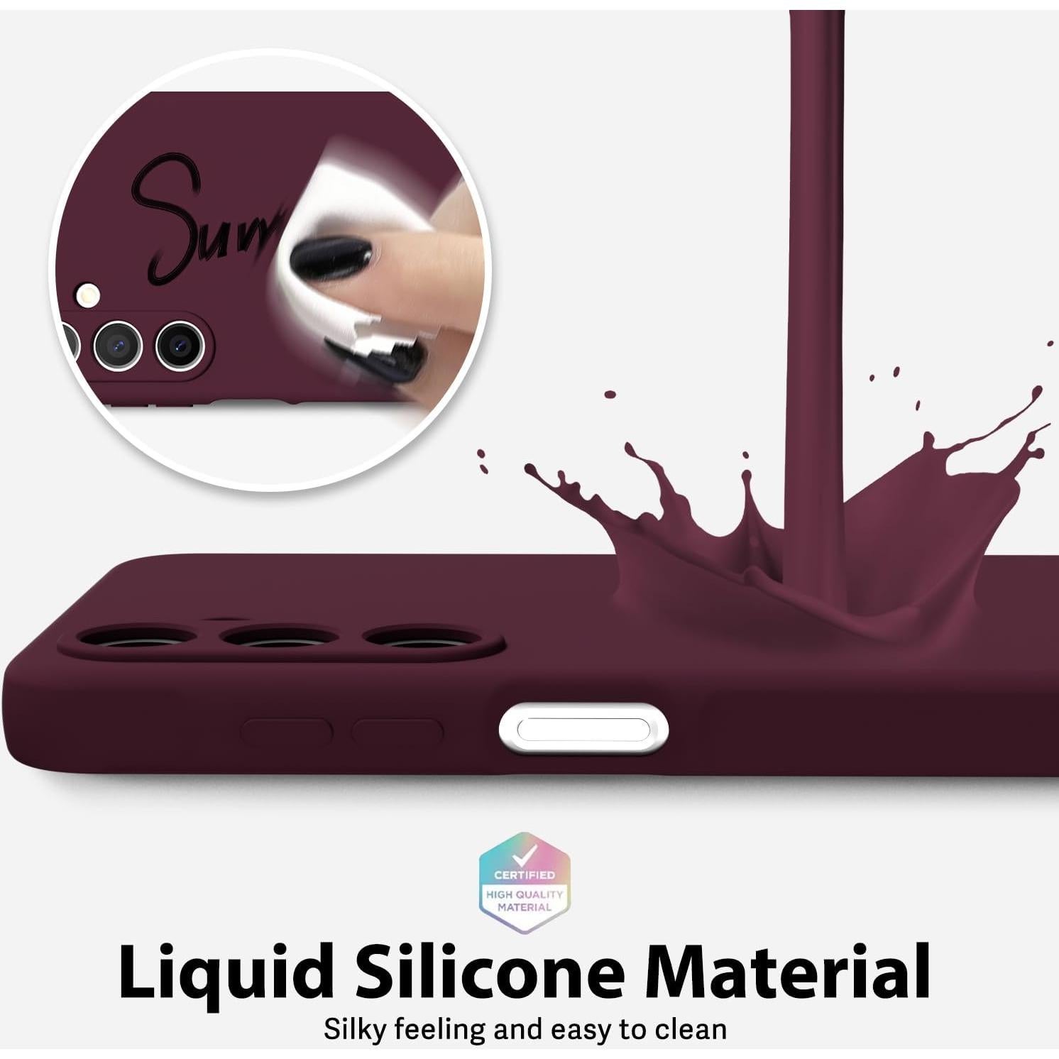 Funda Silicona Oakxco para Samsung Galaxy A16 5G Burdeos