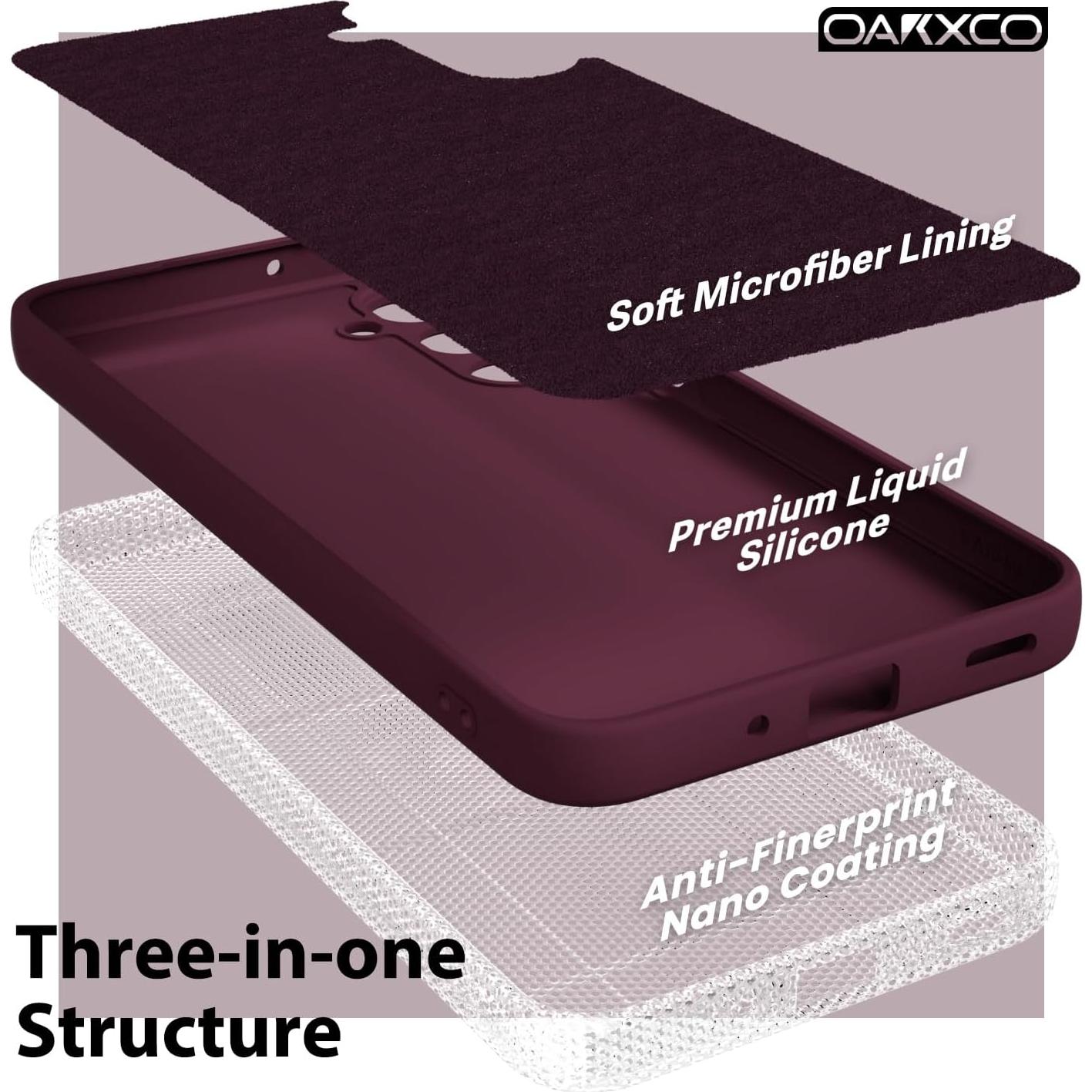 Funda Silicona Oakxco para Samsung Galaxy A16 5G Burdeos