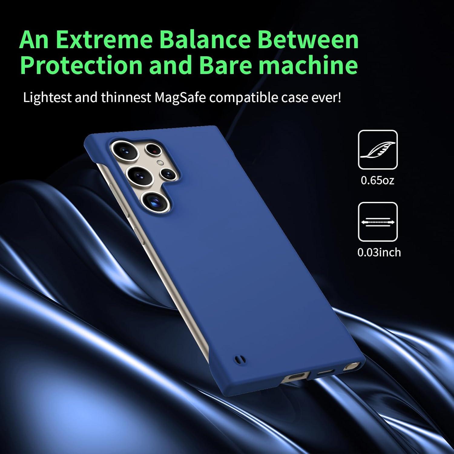 Funda Slim Magnética GRECAZO para Samsung Galaxy S24 Ultra - Azul