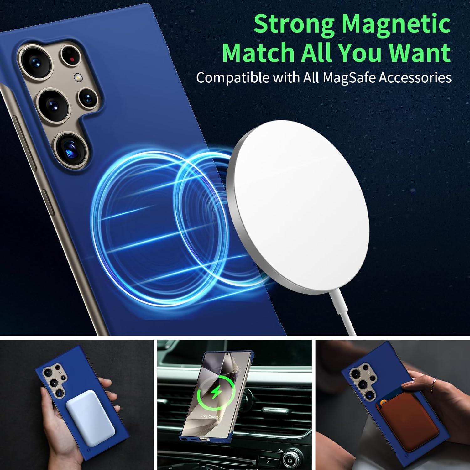 Funda Slim Magnética GRECAZO para Samsung Galaxy S24 Ultra - Azul