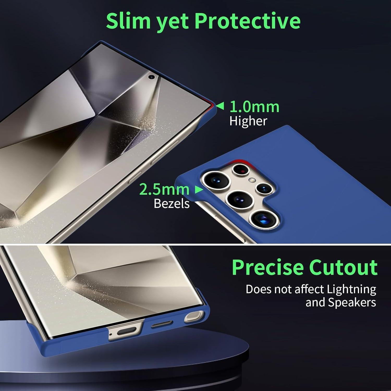 Funda Slim Magnética GRECAZO para Samsung Galaxy S24 Ultra - Azul