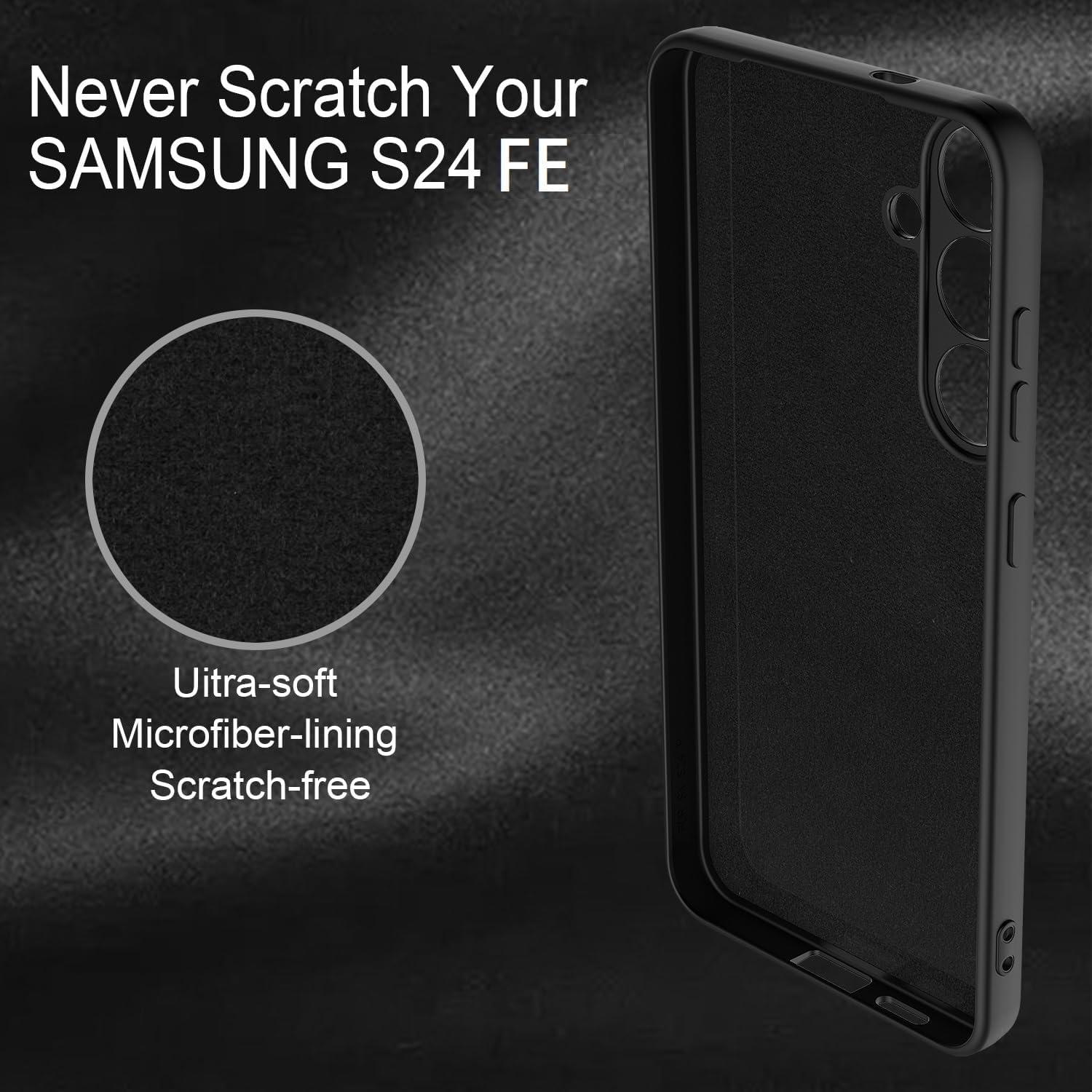 Funda de Silicona Samsung Galaxy S24 FE 5G - Negra, Delgado y Resistente