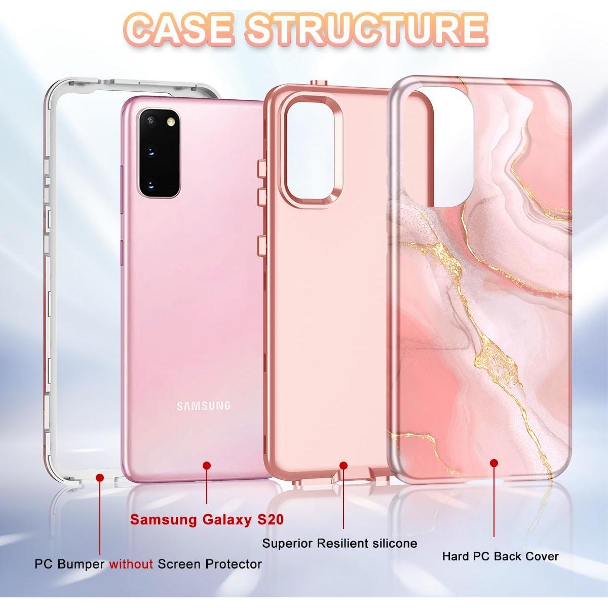 Funda Btscase para Samsung Galaxy S20 6.2" Patrón Mármol Rosa