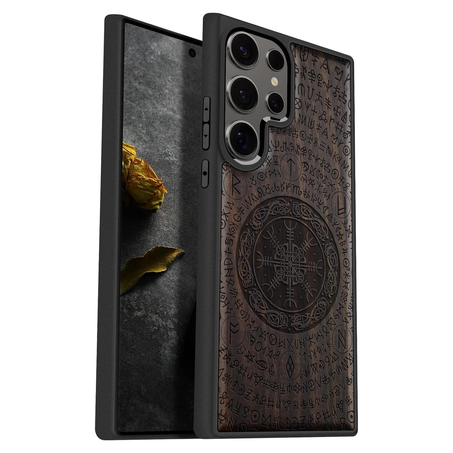 Funda Protectora Carveit de Madera para Samsung S25 Ultra