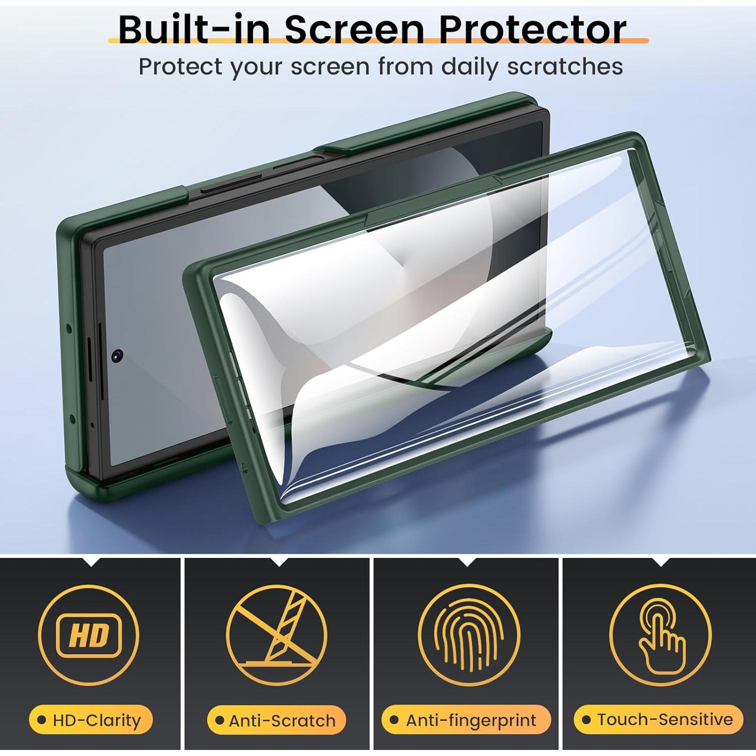 Funda VEGO para Samsung Galaxy Z Fold 6 con Soporte 360° Verde