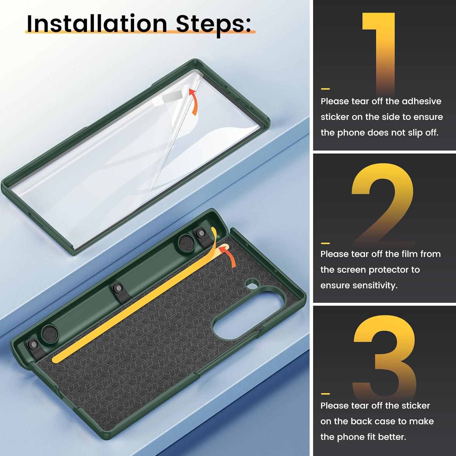 Funda VEGO para Samsung Galaxy Z Fold 6 con Soporte 360° Verde