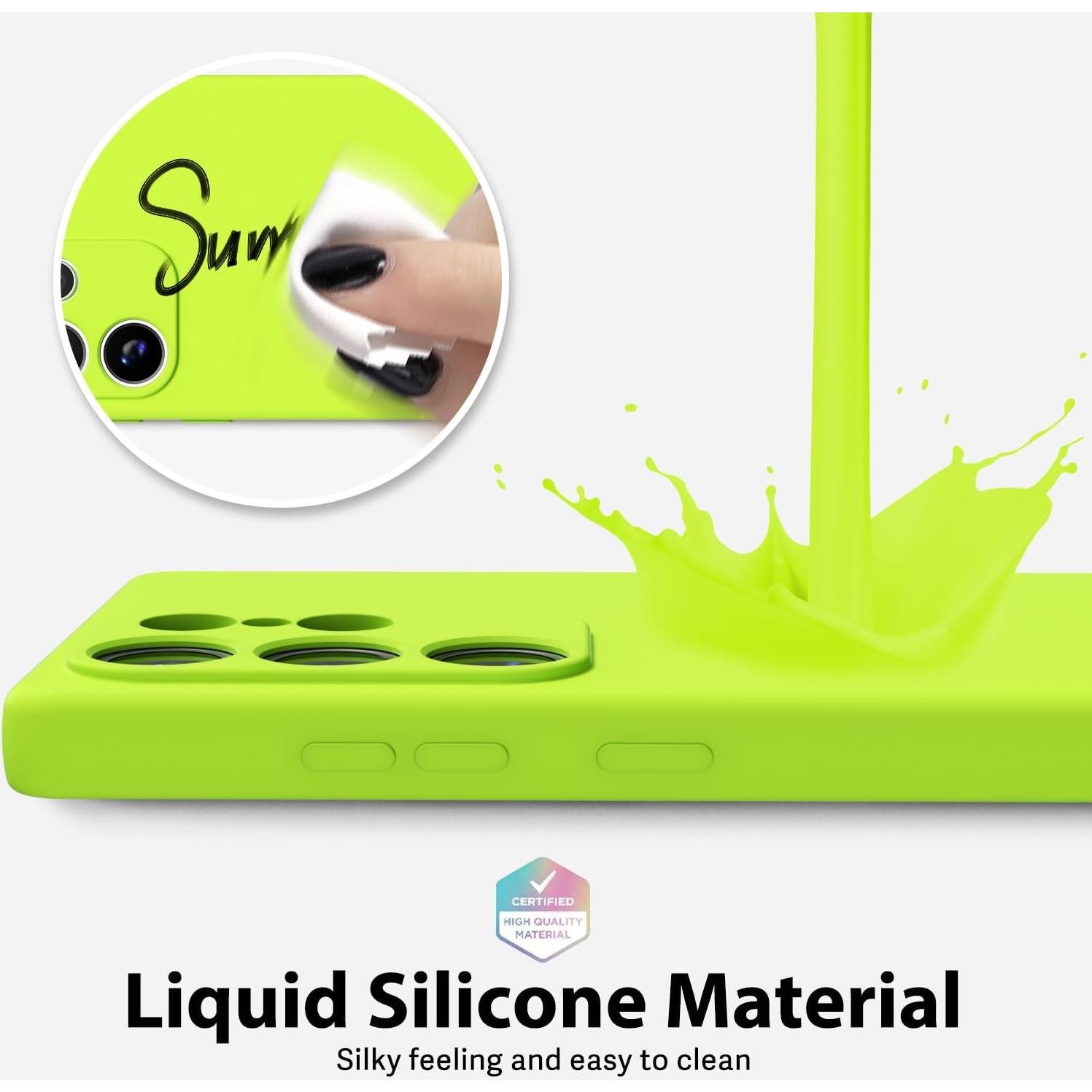 Funda Silicona Oakxco para Samsung Galaxy S25 Ultra Amarillo Neón