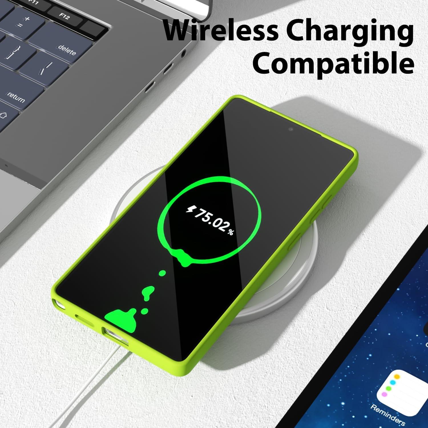 Funda Silicona Oakxco para Samsung Galaxy S25 Ultra Amarillo Neón