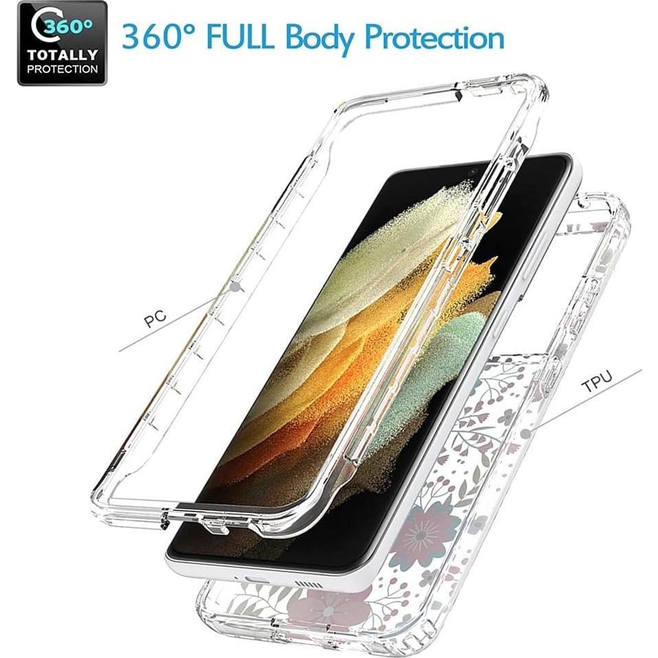 Funda Protectora Floral para Samsung Galaxy S21 Ultra 5G