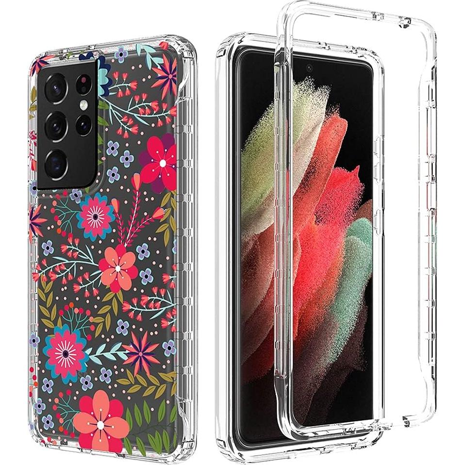 Funda Protectora Floral para Samsung Galaxy S21 Ultra 5G