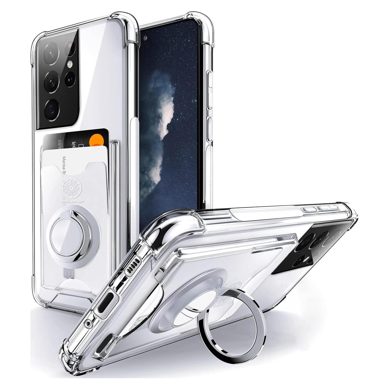 Funda Protectora Samsung Galaxy S21 Ultra Transparente con Soporte
