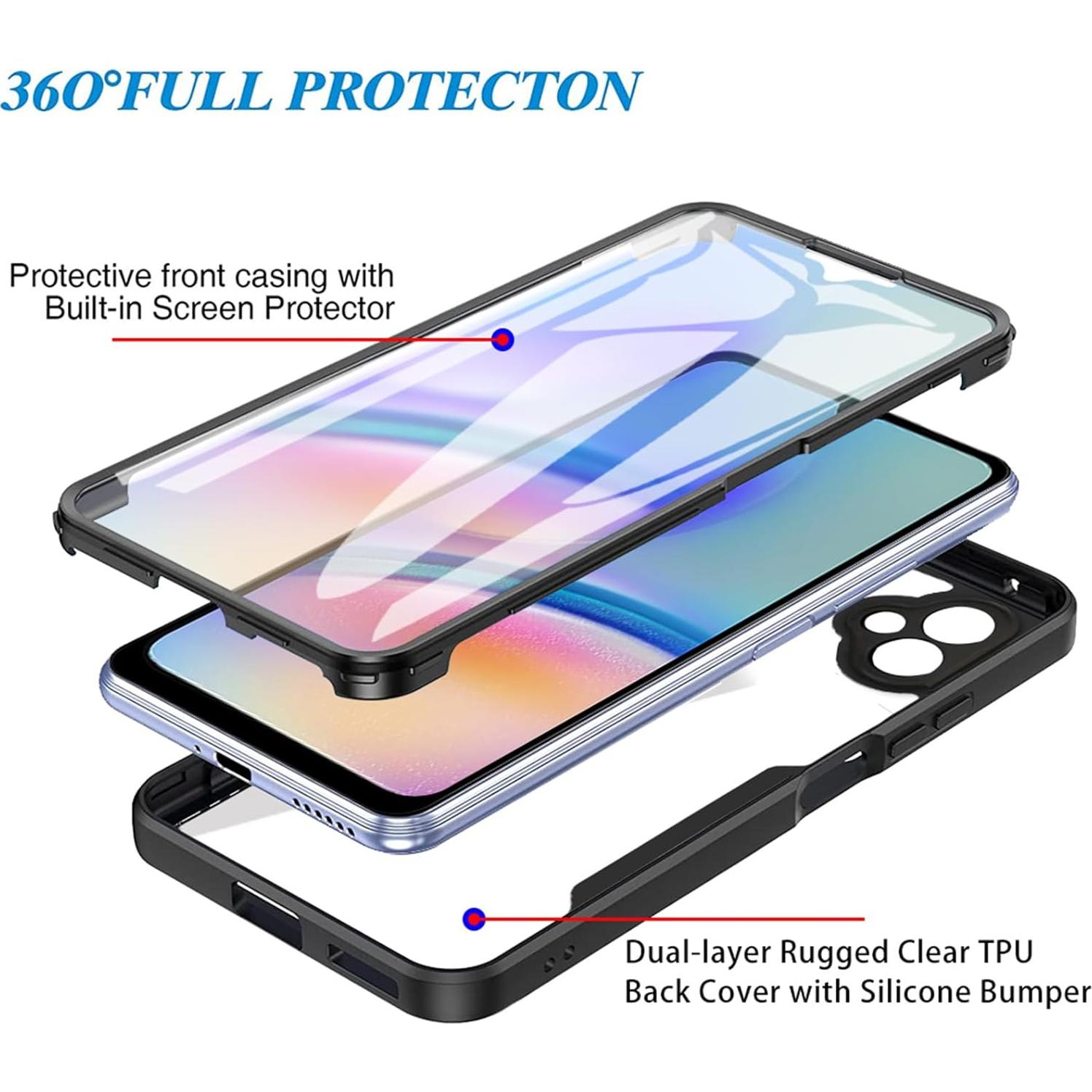 Funda Transparente CCSmall para Samsung Galaxy A05 con Protector