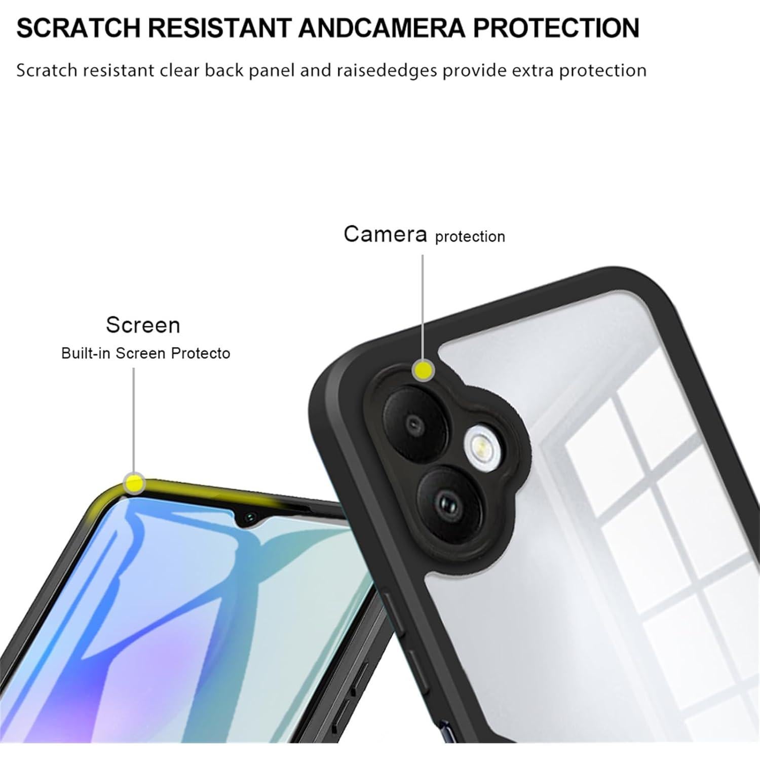 Funda Transparente CCSmall para Samsung Galaxy A05 con Protector
