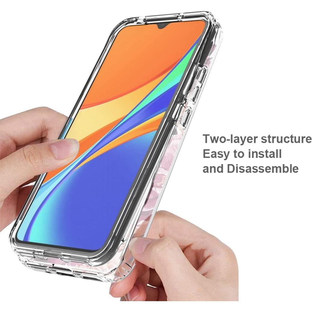 Funda Bumper Floral para Xiaomi Redmi 9C/10A/9 Activ con Protector