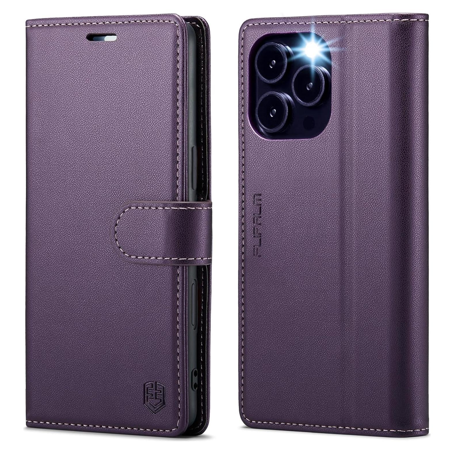Funda de Cartera FLIPALM para iPhone 16 Pro Max - Púrpura