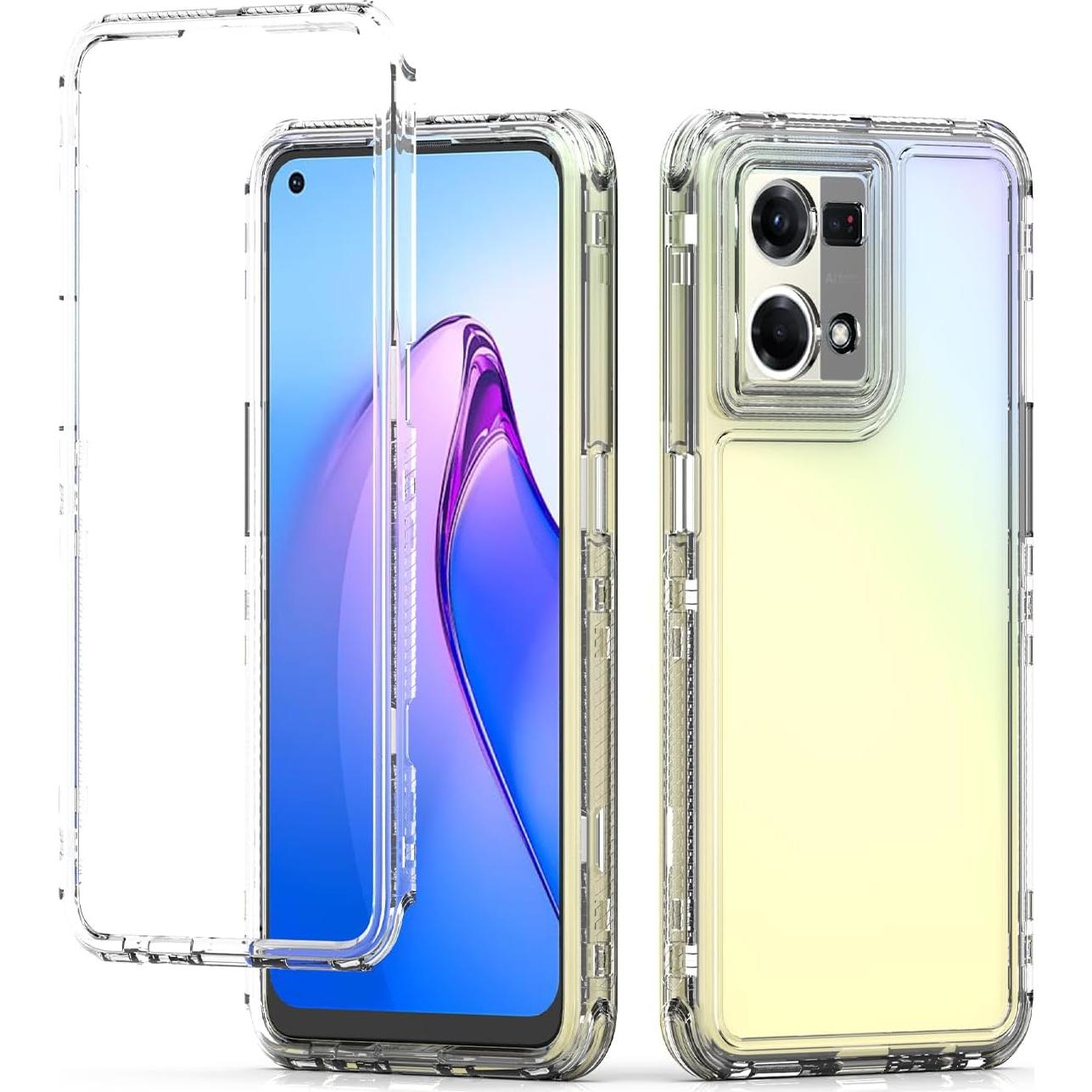 Funda Protectora 3 en 1 Elubugod para Oppo F21 Pro 4G Transparente