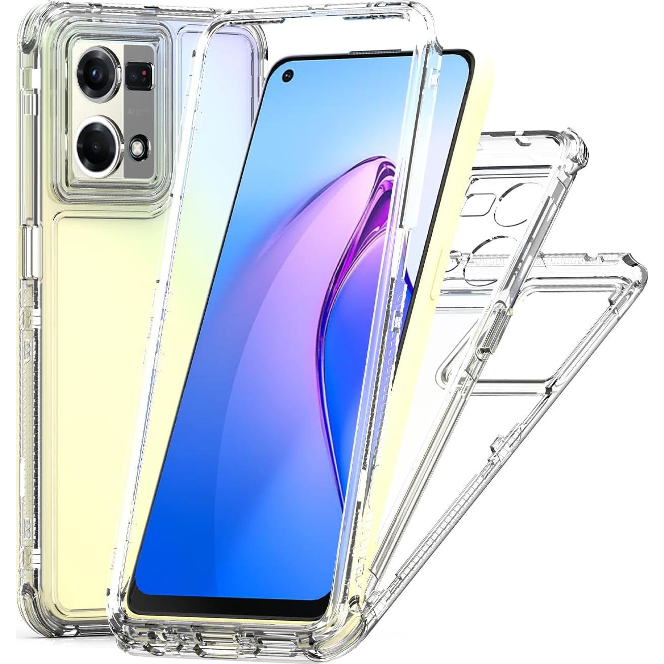 Funda Protectora 3 en 1 Elubugod para Oppo F21 Pro 4G Transparente