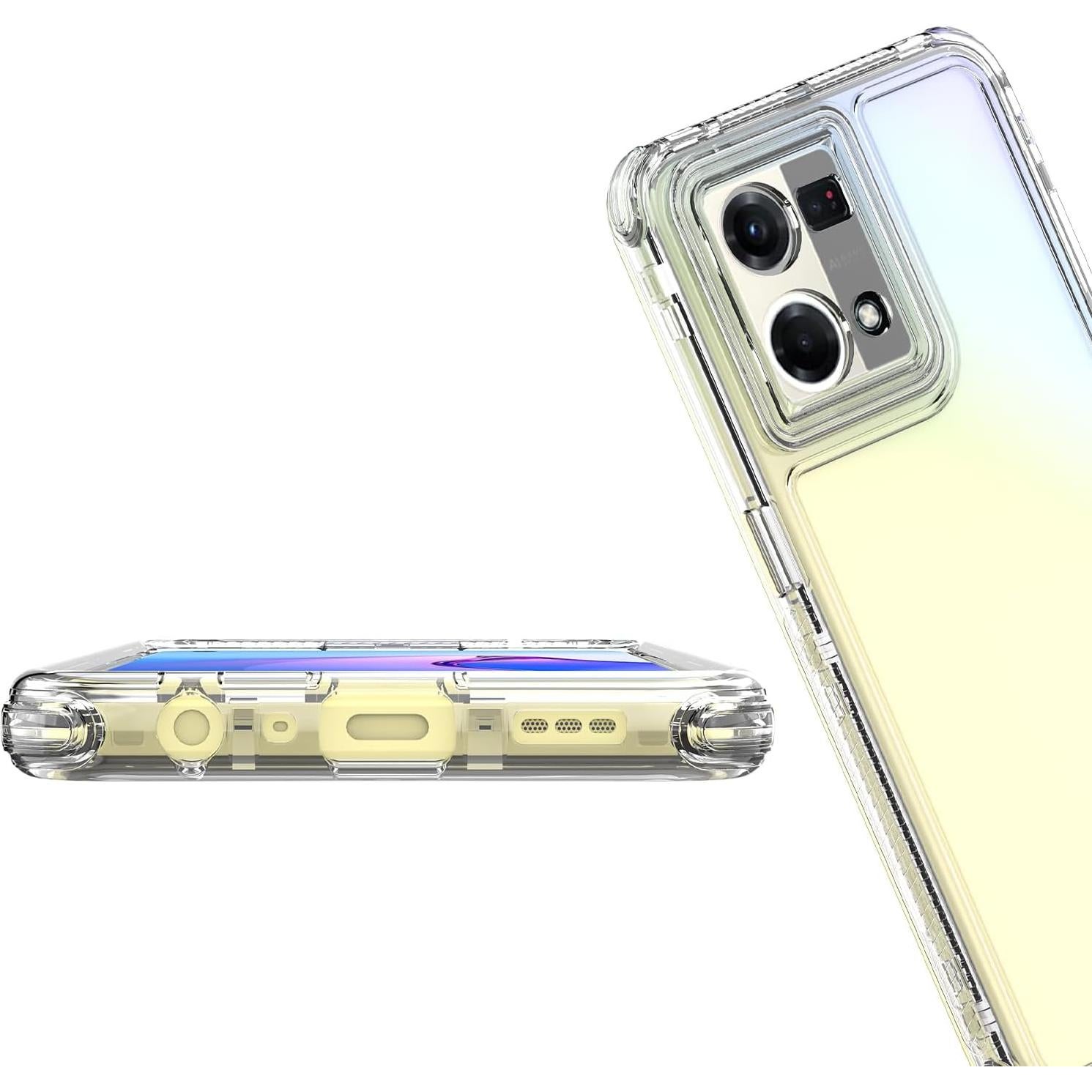 Funda Protectora 3 en 1 Elubugod para Oppo F21 Pro 4G Transparente