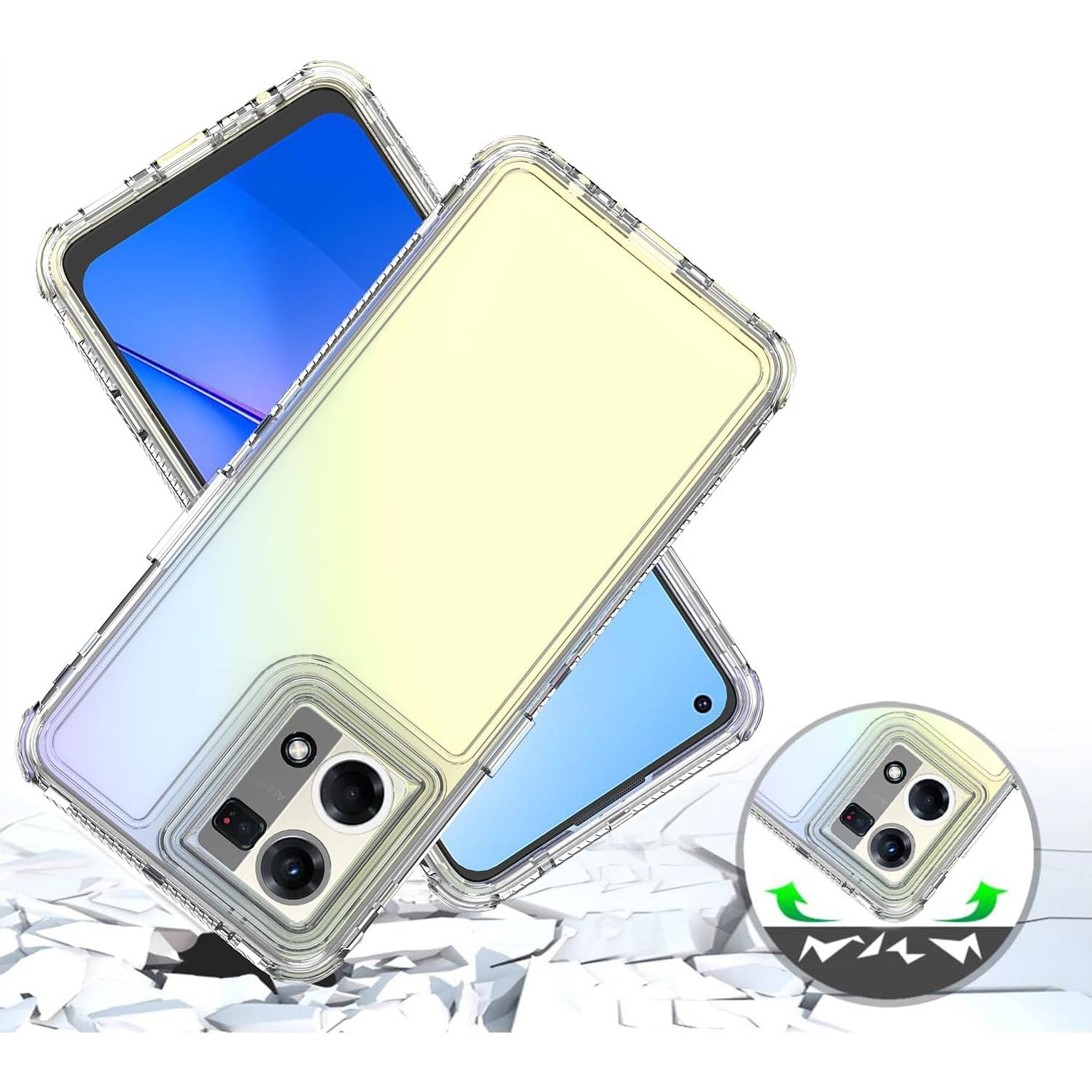 Funda Protectora 3 en 1 Elubugod para Oppo F21 Pro 4G Transparente