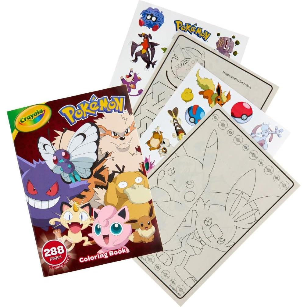 Libro para Colorear Pokémon Crayola 288 Páginas con Stickers