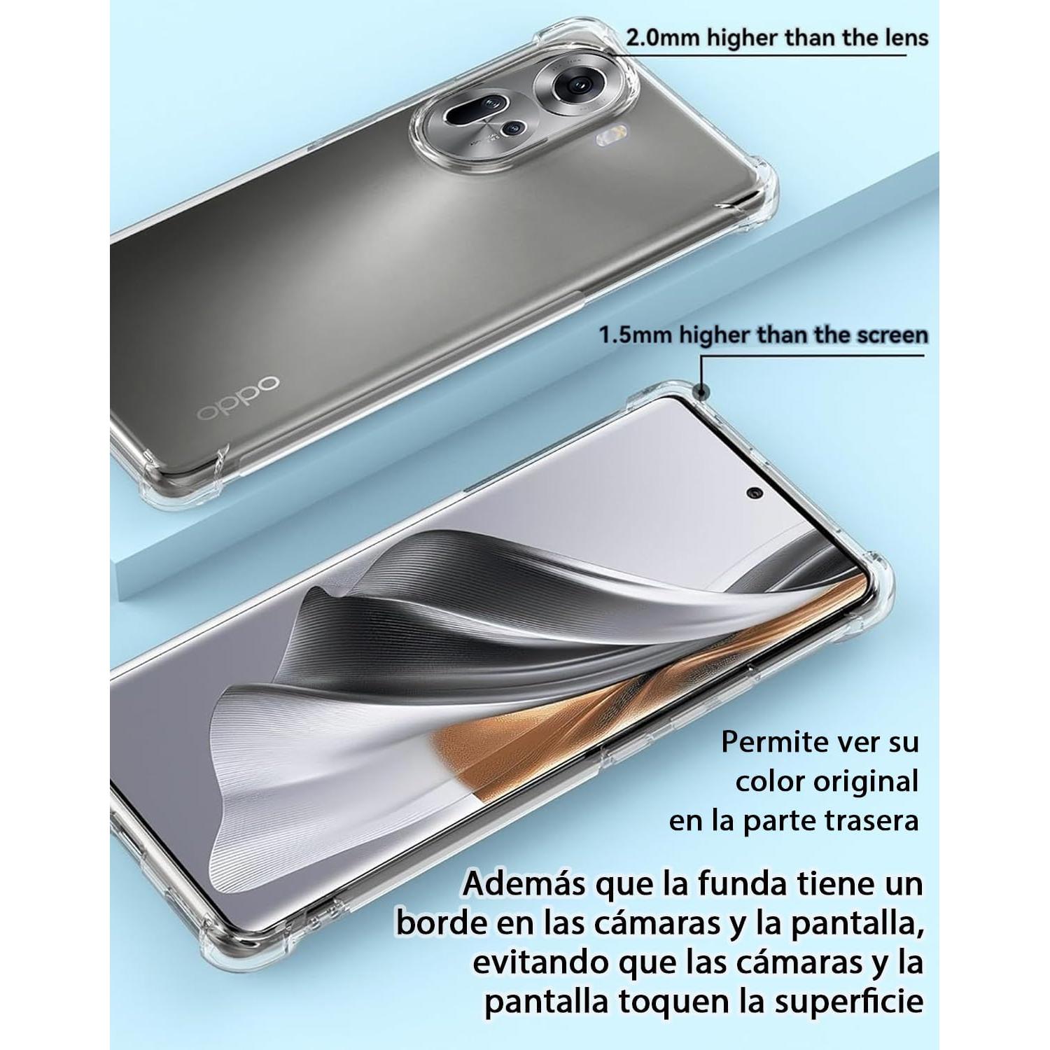 Funda TPU Transparente USTIYA para OPPO Reno 11 5G Grado Militar