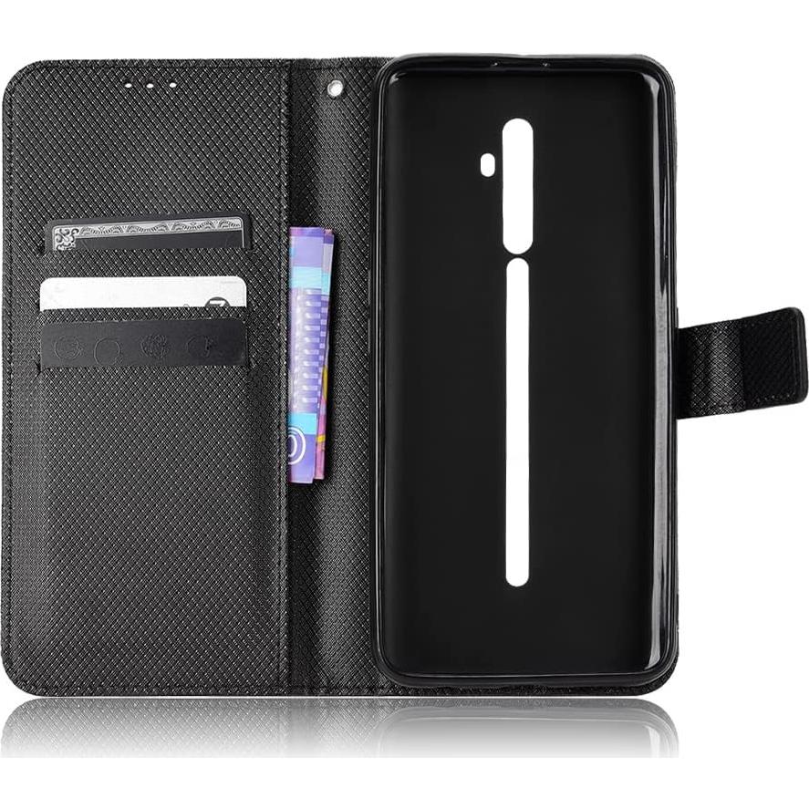 Funda Flip de Cuero PU para Oppo Reno2 Z y 2F Negra