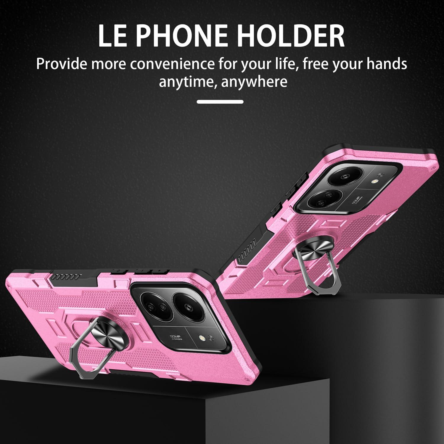 Funda para Xiaomi Redmi 13C 4G/Poco C65 Rosa con Protector