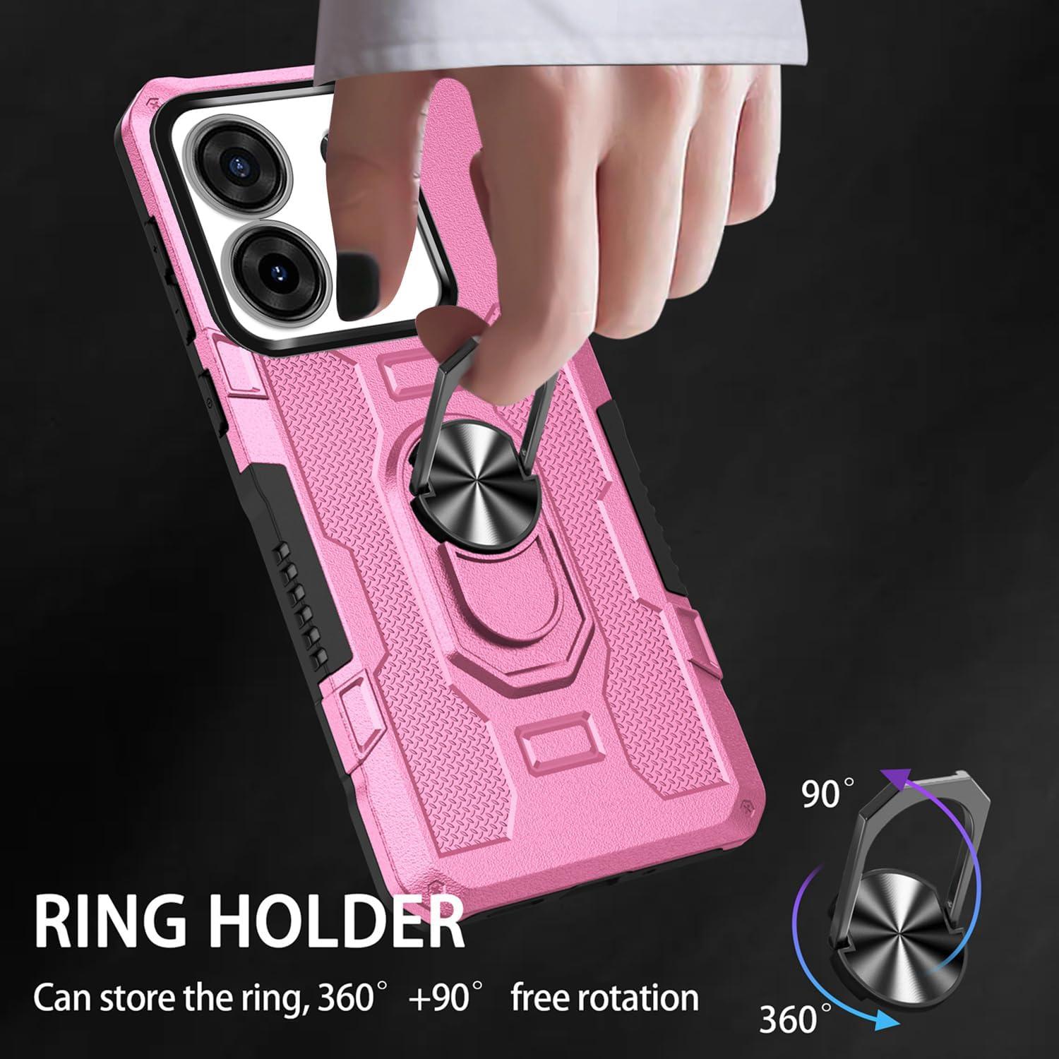 Funda para Xiaomi Redmi 13C 4G/Poco C65 Rosa con Protector