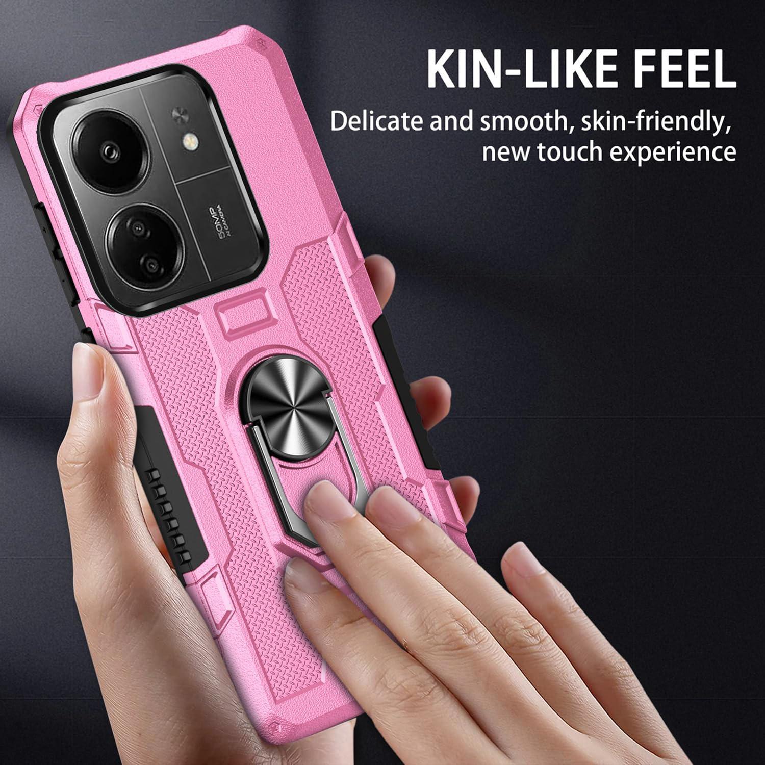 Funda para Xiaomi Redmi 13C 4G/Poco C65 Rosa con Protector