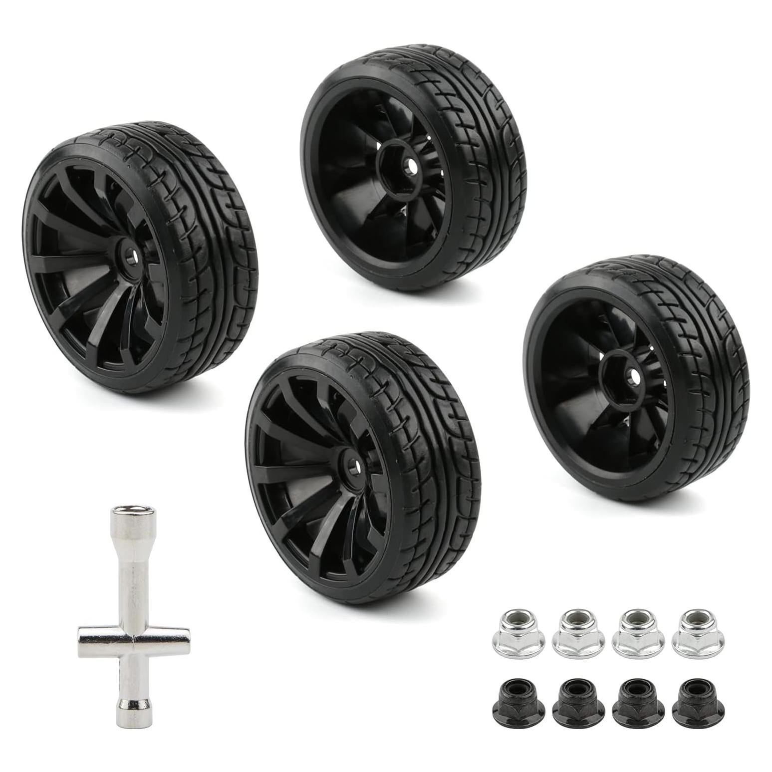 4 Ruedas de Drift RC 1/10 Rchobbytop con Neumáticos y Tuercas