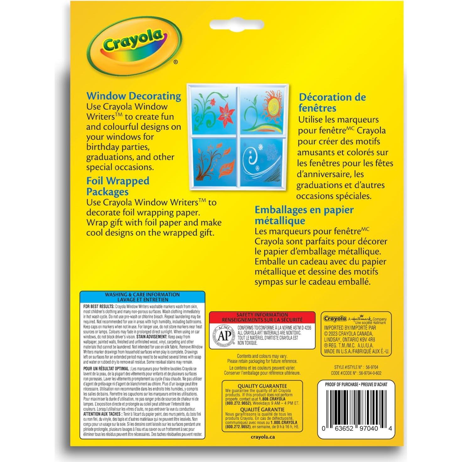 Marcadores Lavables Crayola 10 Piezas para Ventana