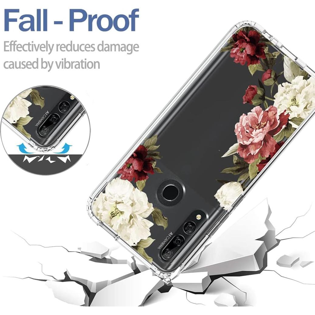 Funda Huawei Y9 Prime 2019 con Protector Vidrio Templado Floral