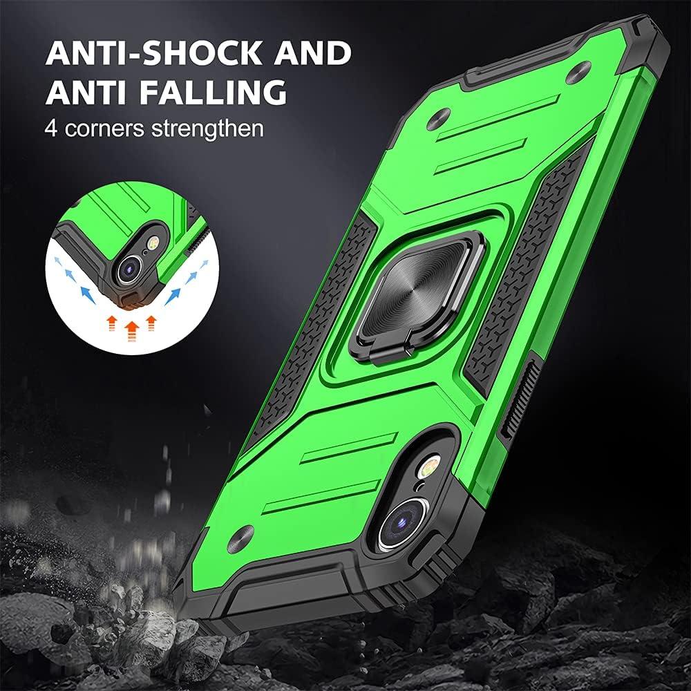 Funda Protectora HNHYGETE para iPhone XR con Soporte 360° Verde
