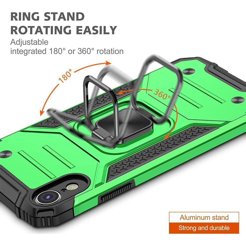 Funda Protectora HNHYGETE para iPhone XR con Soporte 360° Verde