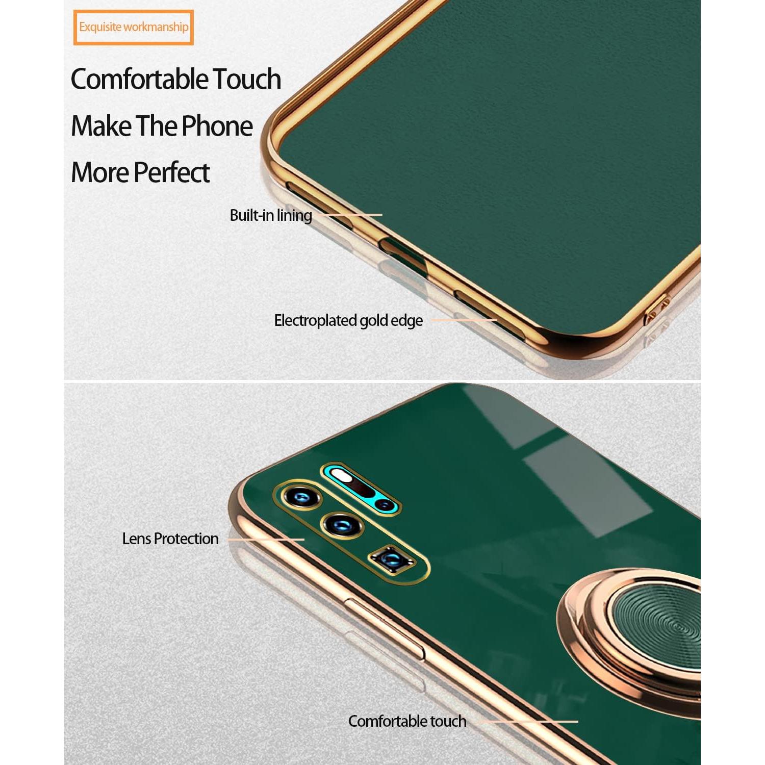 Funda de Silicona TPU Huawei P30 Pro Verde Oscuro con Soporte Magnético
