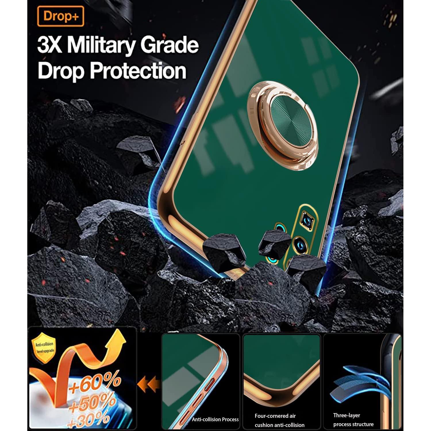 Funda de Silicona TPU Huawei P30 Pro Verde Oscuro con Soporte Magnético