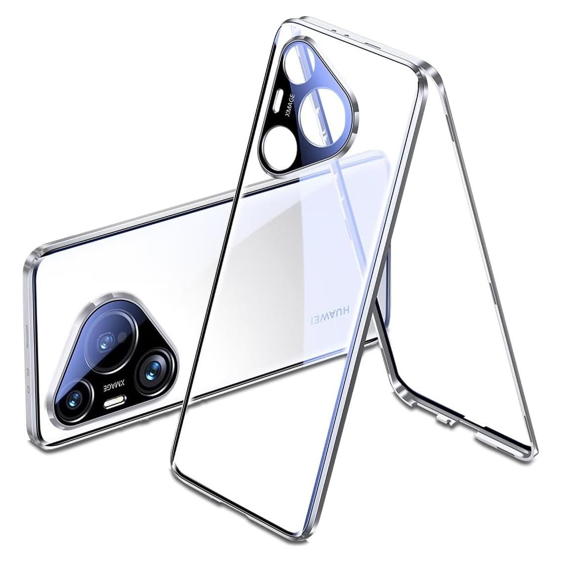 Funda Magnética QUIETIP para Huawei Pura 70 - Vidrio Templado Plata