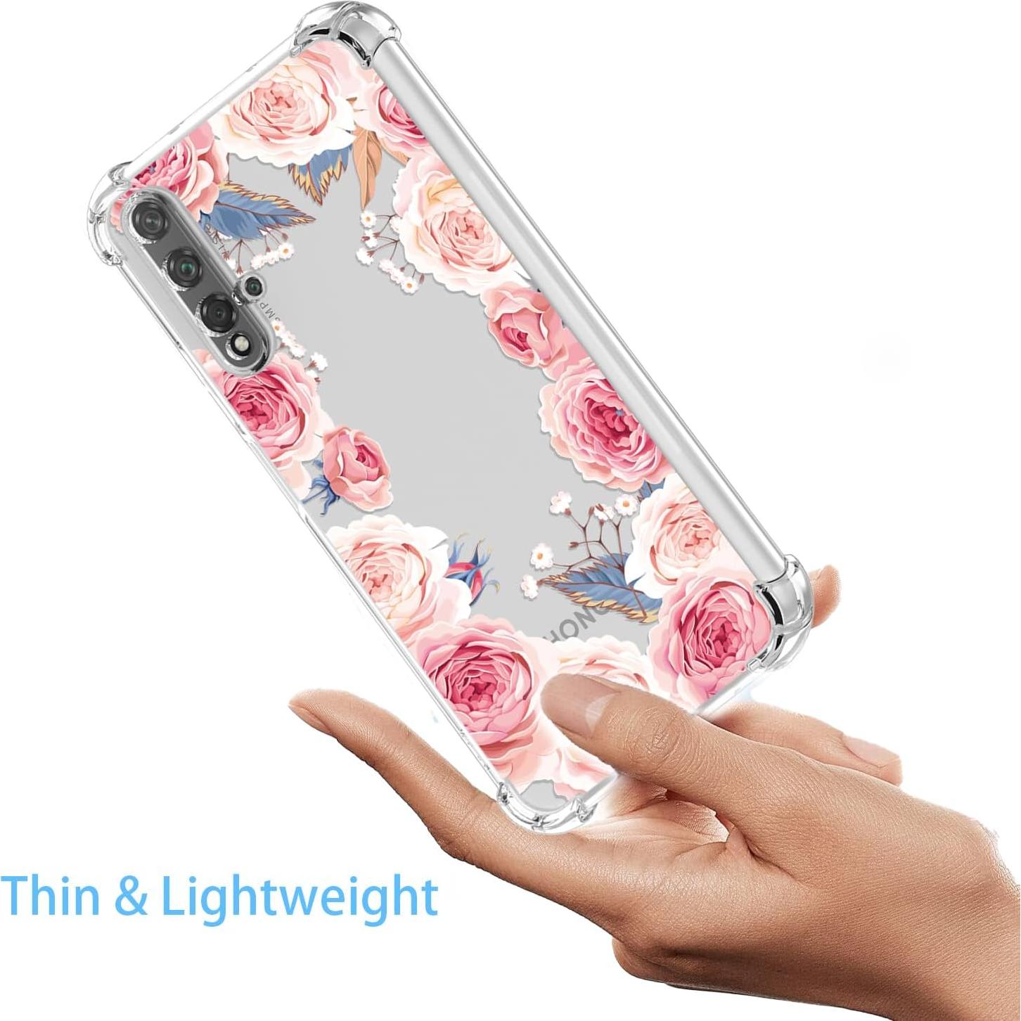 Funda TPU Floral Rosa para Huawei Nova 5T Honor 20 - Antigolpes