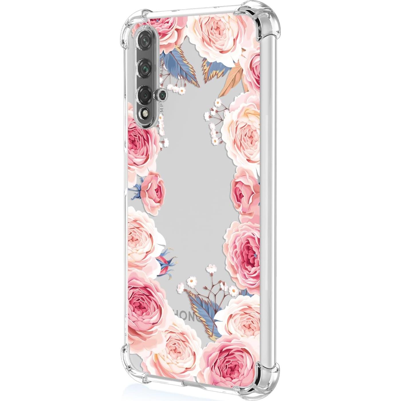 Funda TPU Floral Rosa para Huawei Nova 5T Honor 20 - Antigolpes